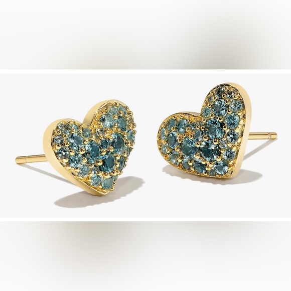 Kendra Scott Jewelry - Kendra Scott Ari Pave Crystal Heart Stud Earrings, Fashion Jewelry for Women